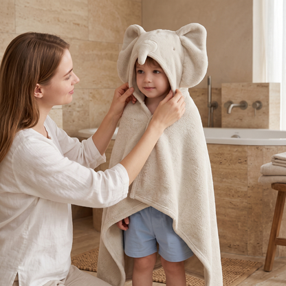 Little Manta Bubble Hooded Baby Towel