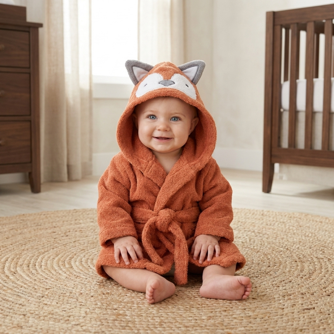 Baby Animal Hooded Bath Towel Robe
