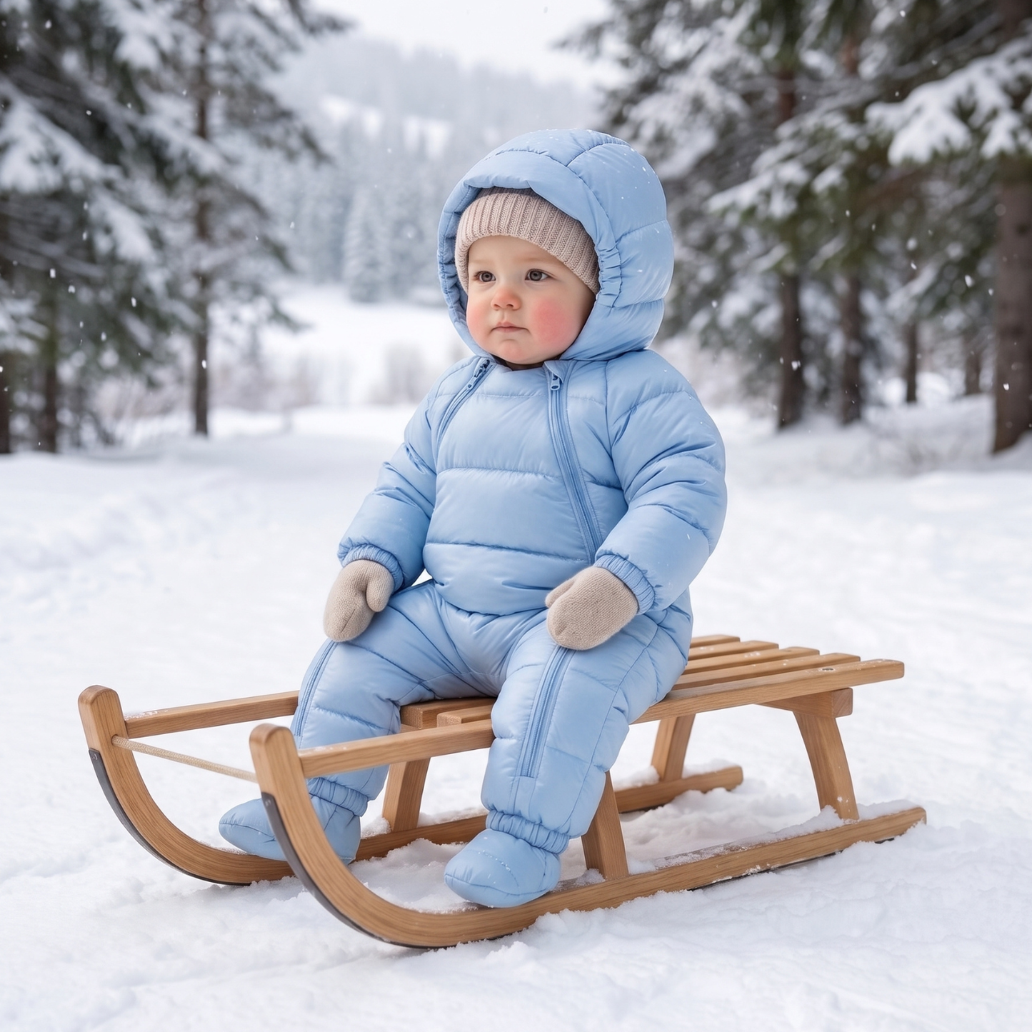 Little Manta Hooded Baby Snowsuit