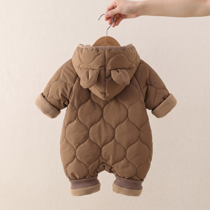 Little Manta Quilted Hooded Baby Romper
