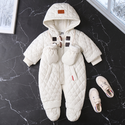 Little Manta Fleece Hooded Baby Onesie