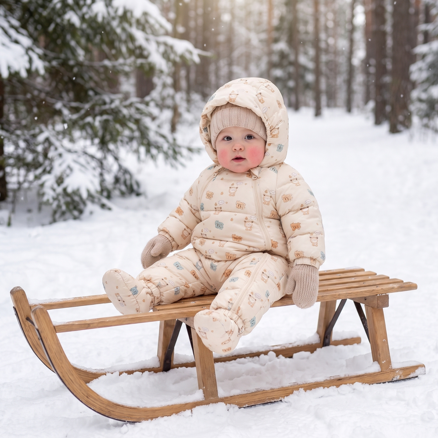 Little Manta Hooded Baby Snowsuit