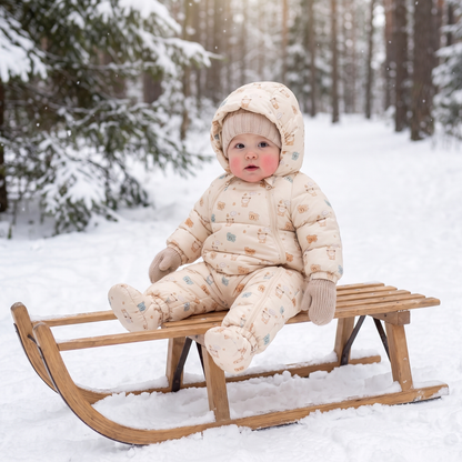 Little Manta Hooded Baby Snowsuit
