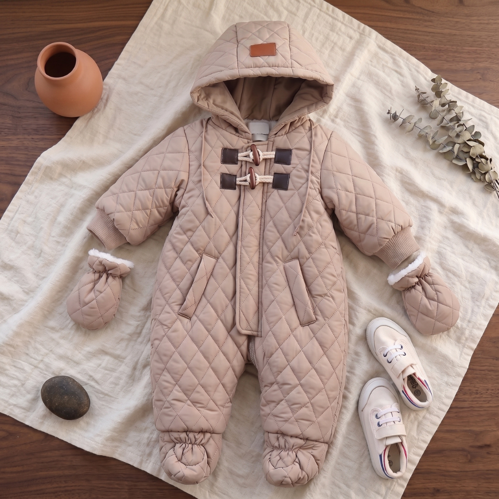 Little Manta Fleece Hooded Baby Onesie