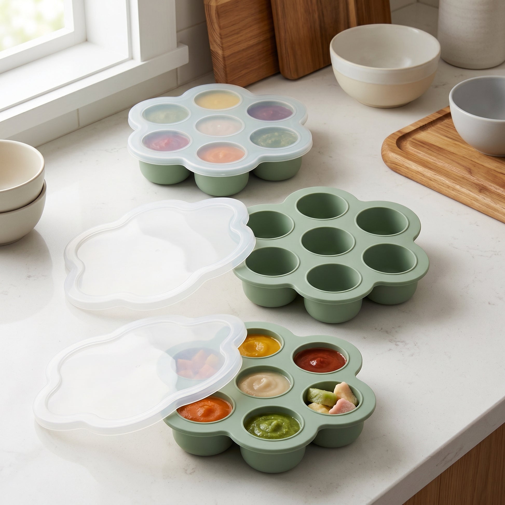 Baby Food Freezer Tray with Lids 3 Pack