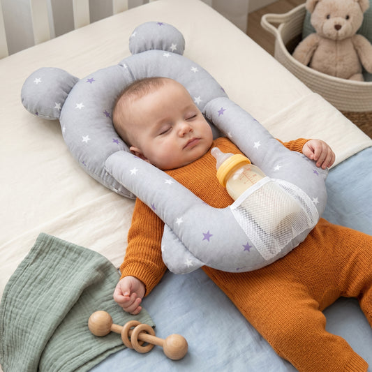 Baby Head Shaping Pillow Bottle Holder
