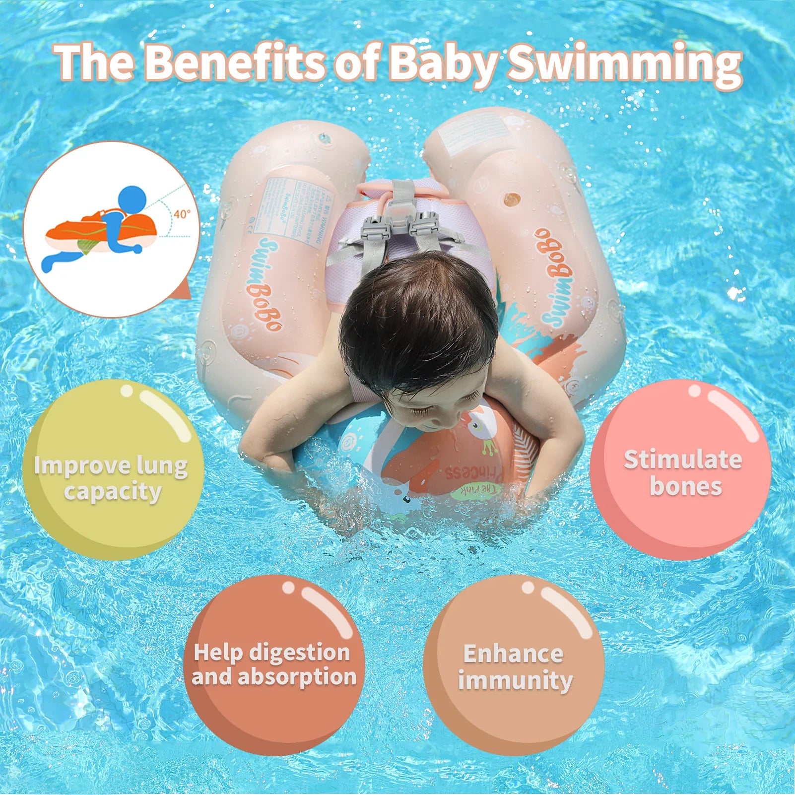 Baby Inflatable Swimming Float Ring with Seat