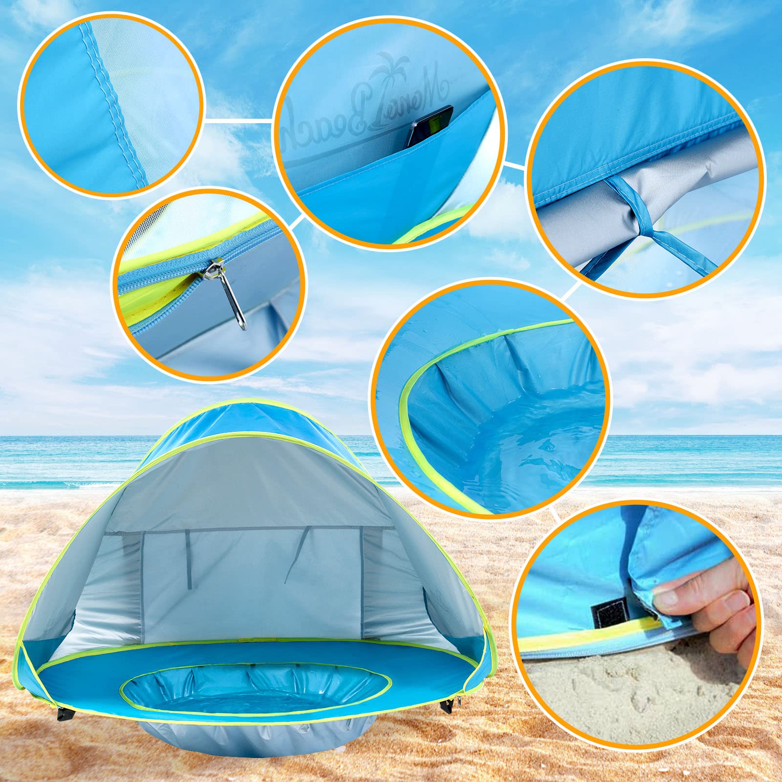 Beach Sun Tent with Paddling Pool