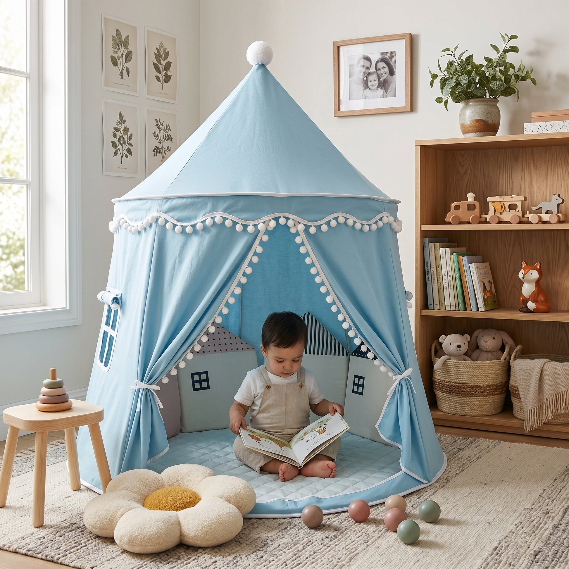 Canvas Play Teepee for Kids Indoor Outdoor Playroom