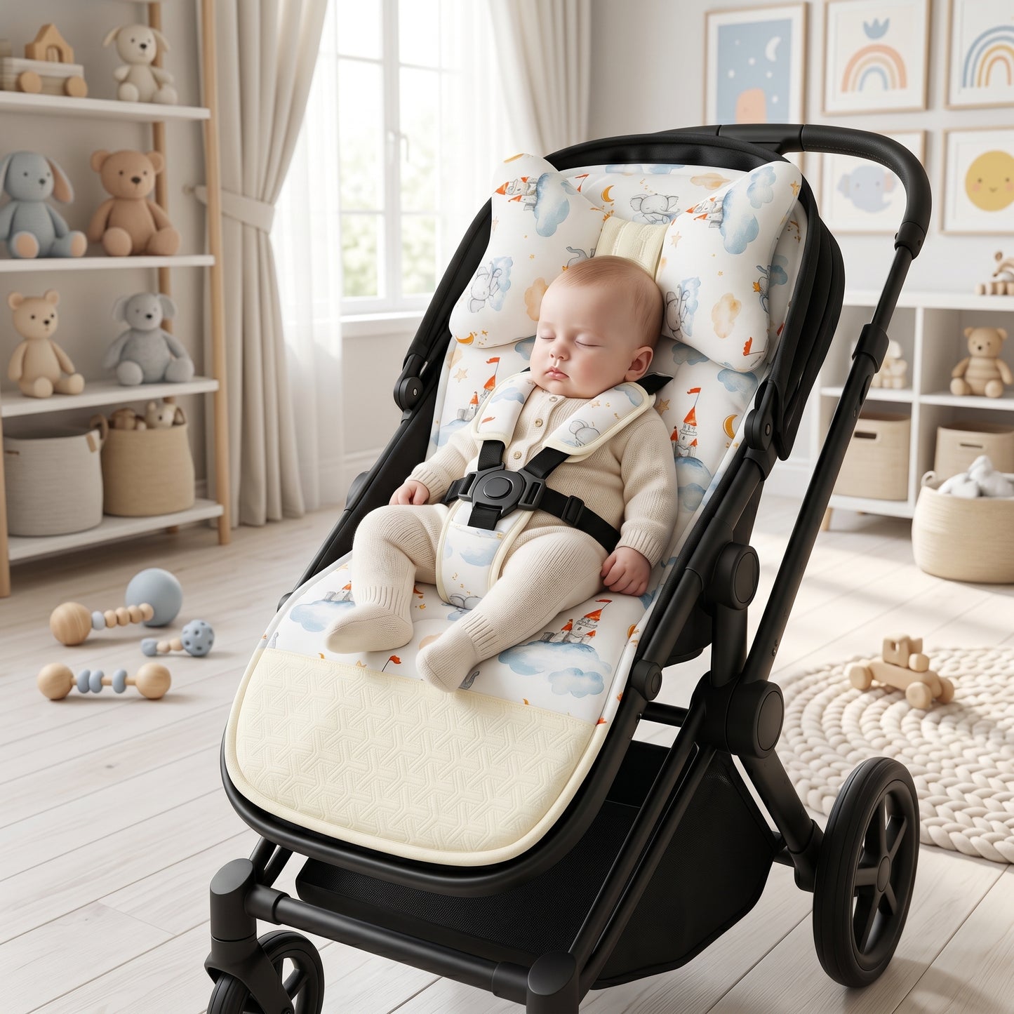 Cartoon Soft Cotton Stroller Seat Cushion