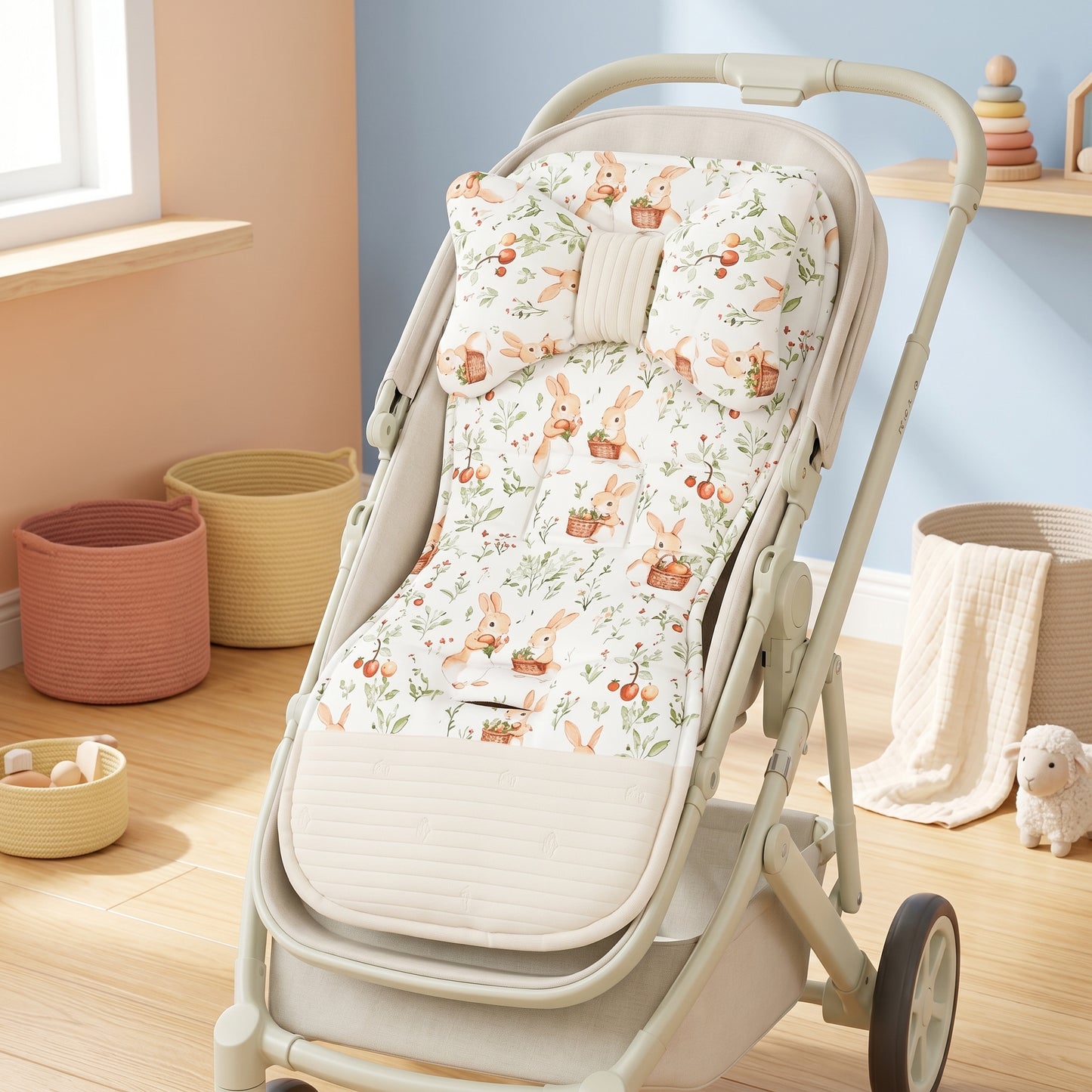 Cartoon Soft Cotton Stroller Seat Cushion