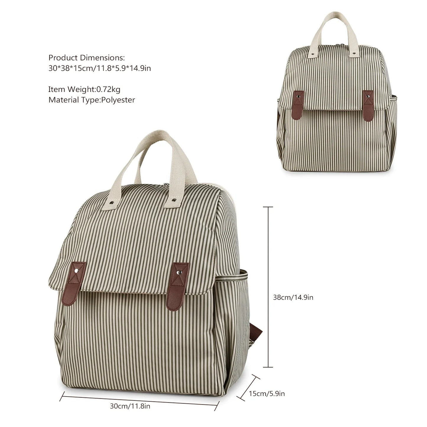 Convertible Diaper Backpack with Changing Mat and Bottle Holder