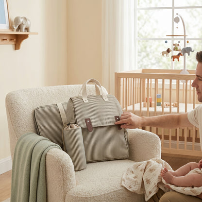 Convertible Diaper Backpack with Changing Mat and Bottle Holder