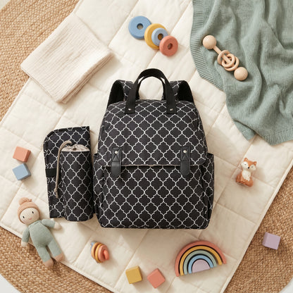 Convertible Diaper Backpack with Changing Mat and Bottle Holder
