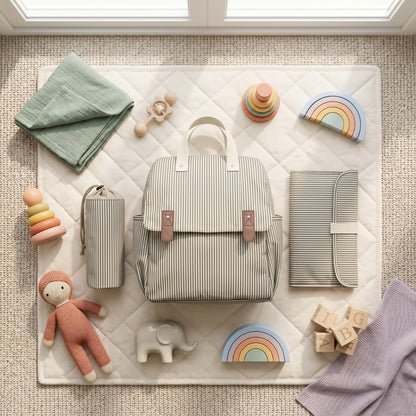Convertible Diaper Backpack with Changing Mat and Bottle Holder