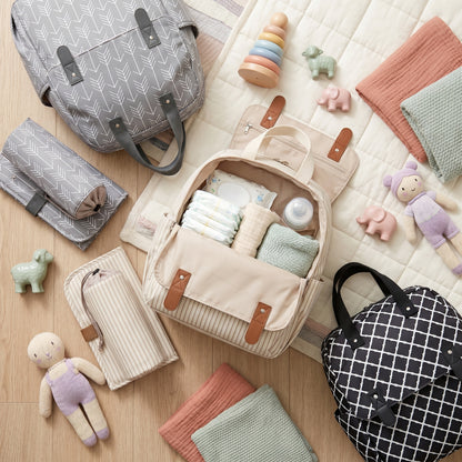 Convertible Diaper Backpack with Changing Mat and Bottle Holder