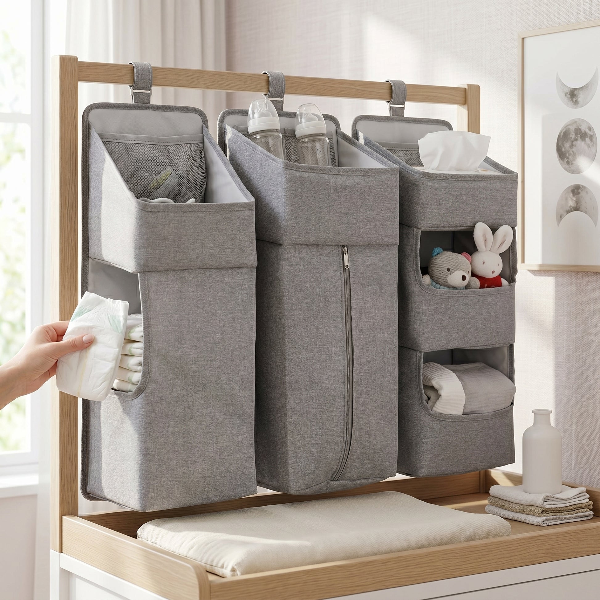 Detachable Hanging Crib Organizer