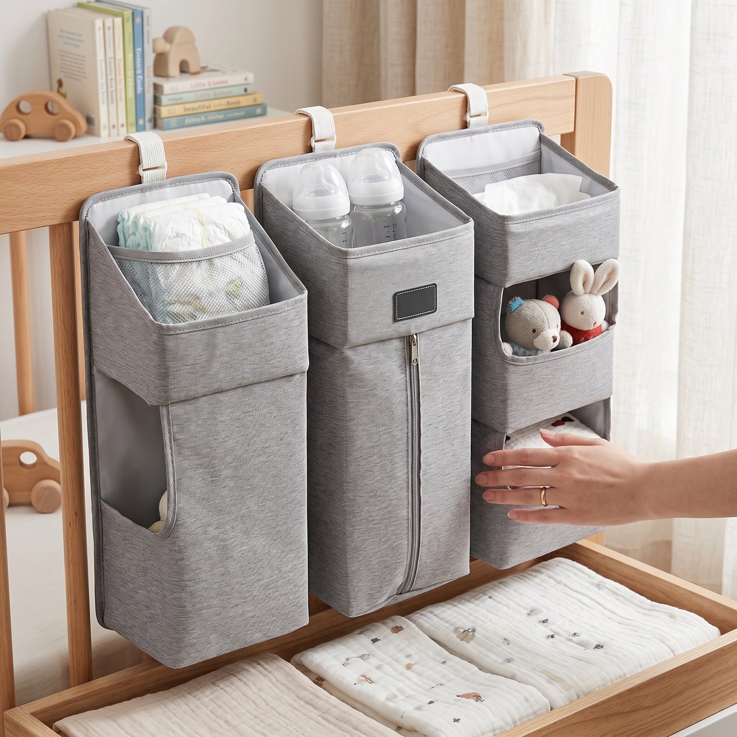 Detachable Hanging Crib Organizer