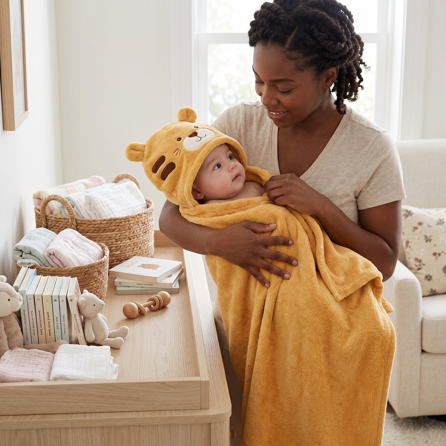 Hooded Baby Bath Towel Poncho