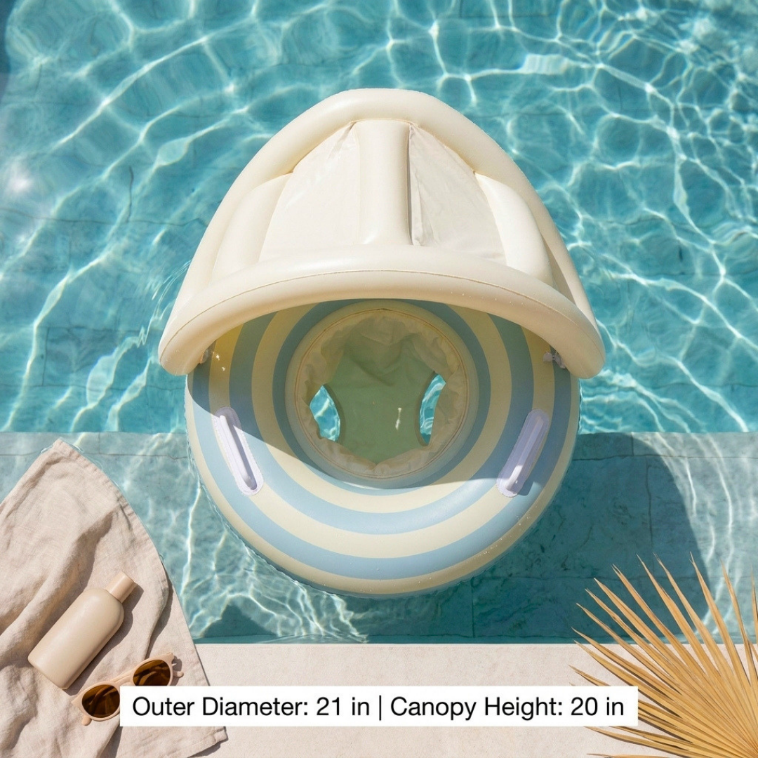 Inflatable Baby Swim Ring with Sun Canopy