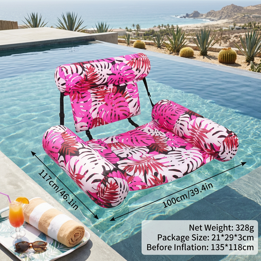 Inflatable Pool Hammock with Backrest