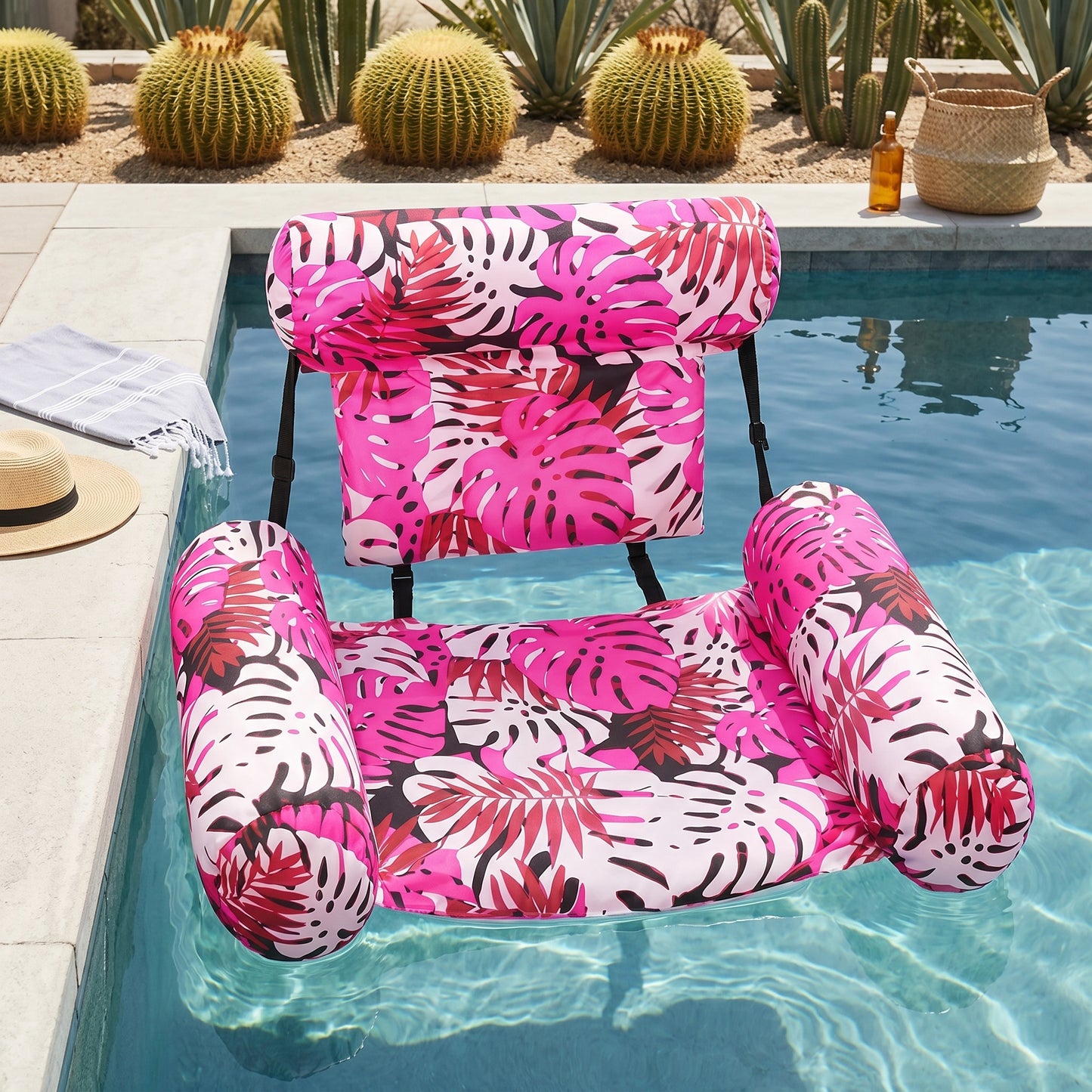 Inflatable Pool Hammock with Backrest