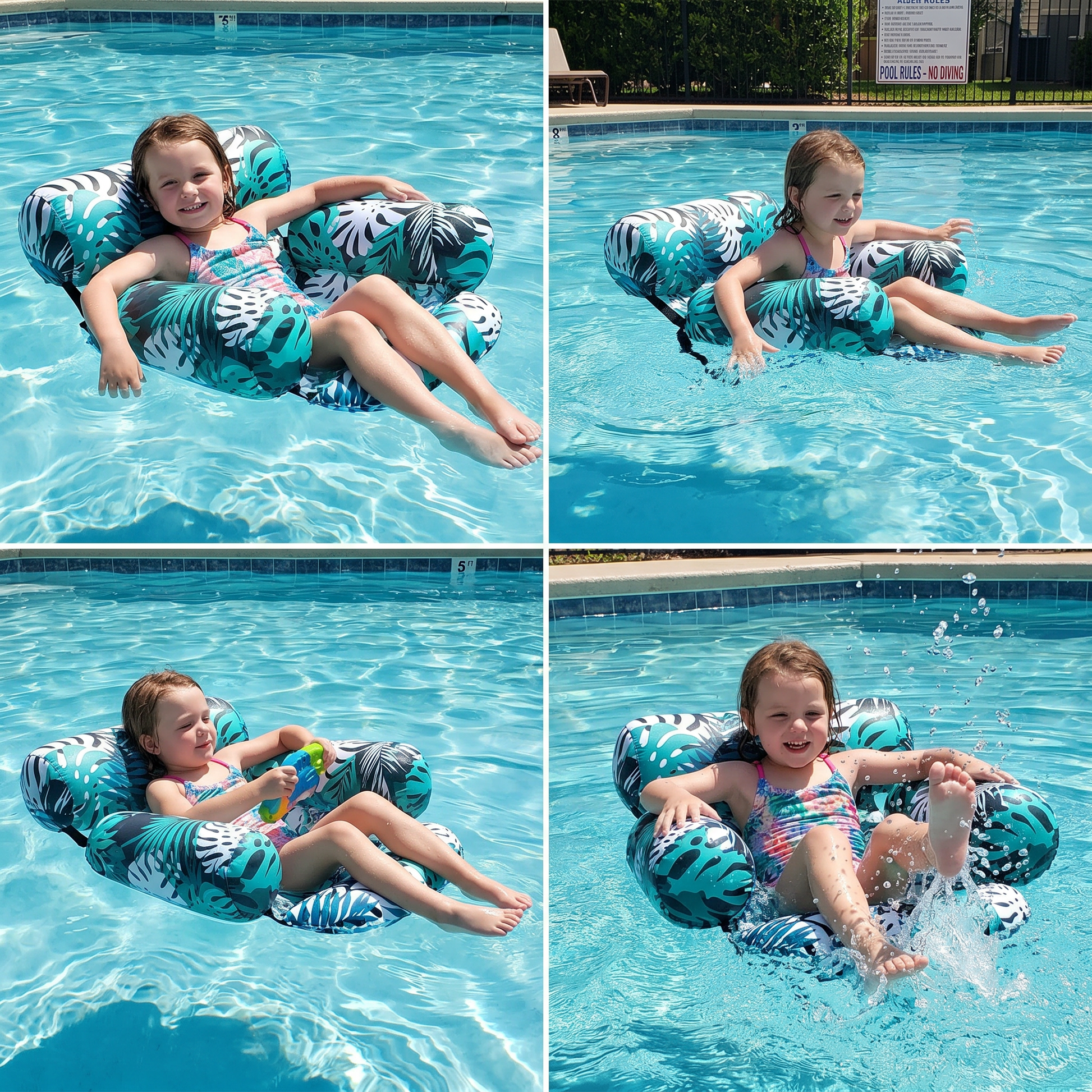 Inflatable Pool Hammock with Backrest