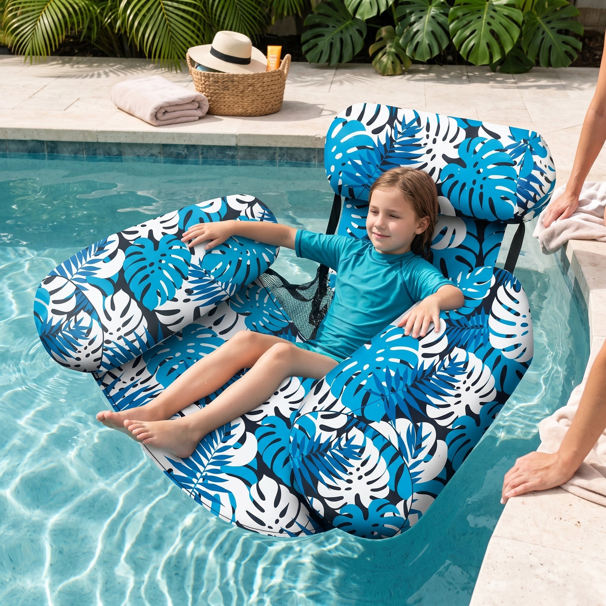 Inflatable Pool Hammock with Backrest