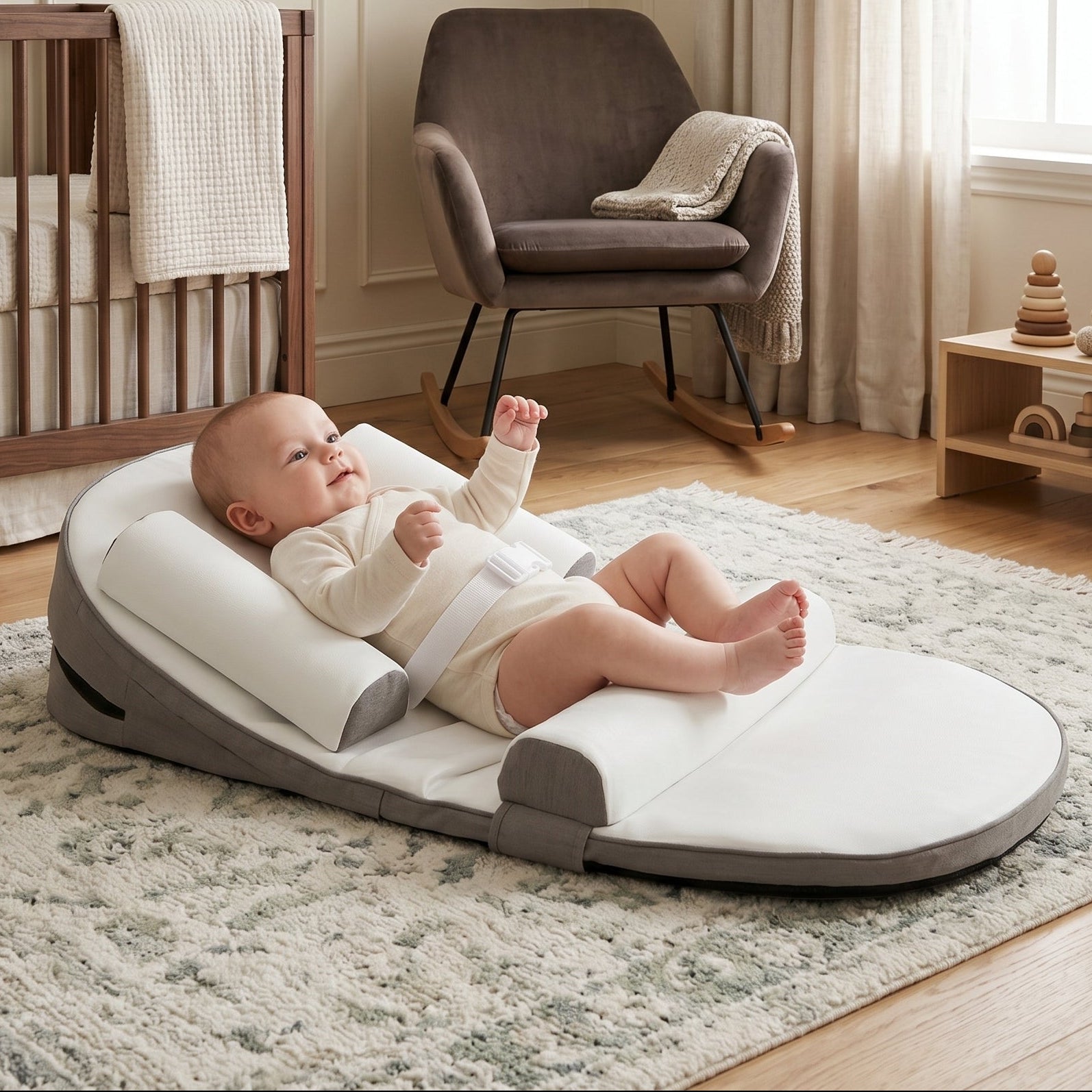 Little Manta Anti-Roll Baby Lounger