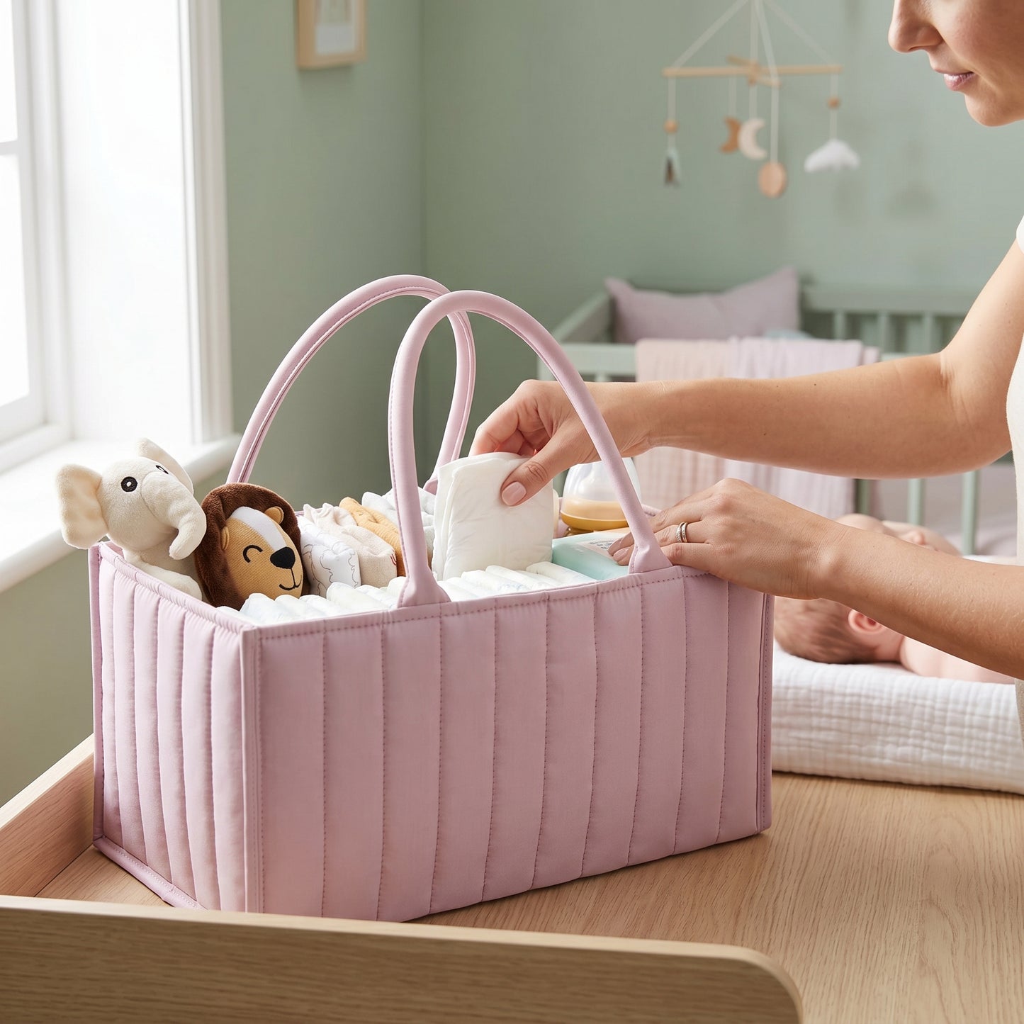 Little Manta Cotton Nappy Caddy Basket