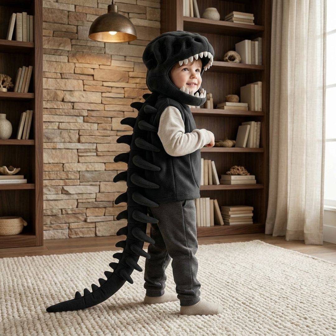 Little Manta Dino Plush Hoodie