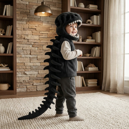 Little Manta Dino Plush Hoodie