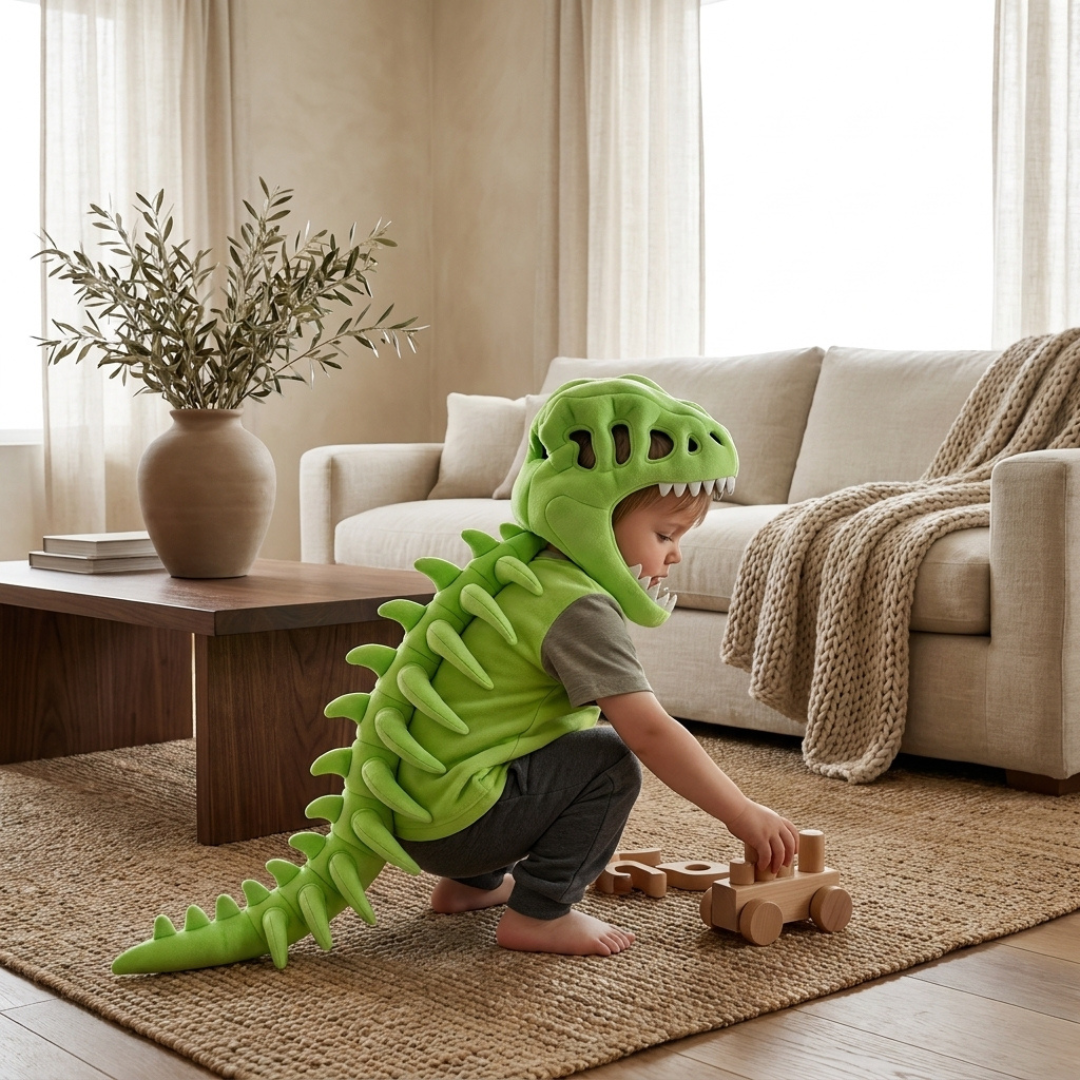 Little Manta Dino Plush Hoodie