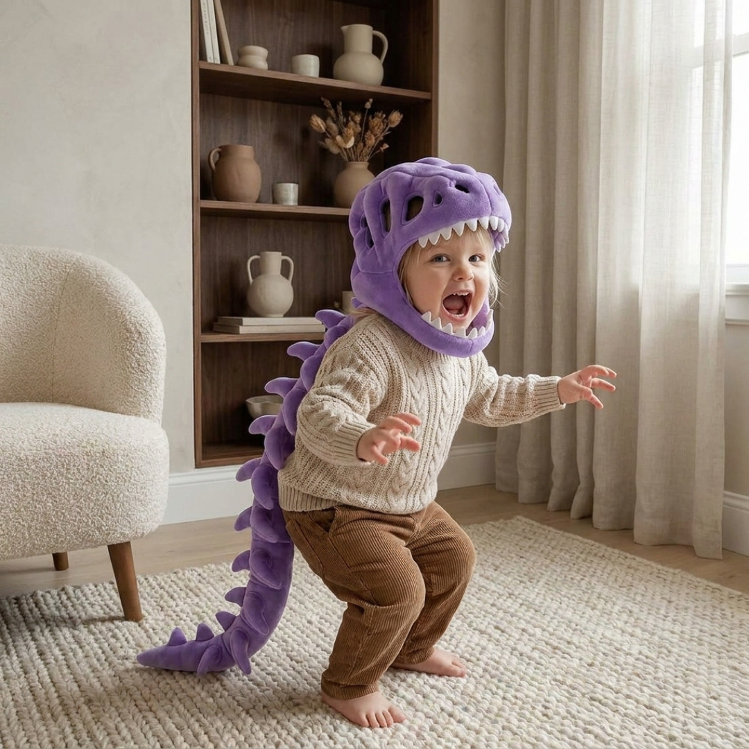 Little Manta Dino Plush Hoodie