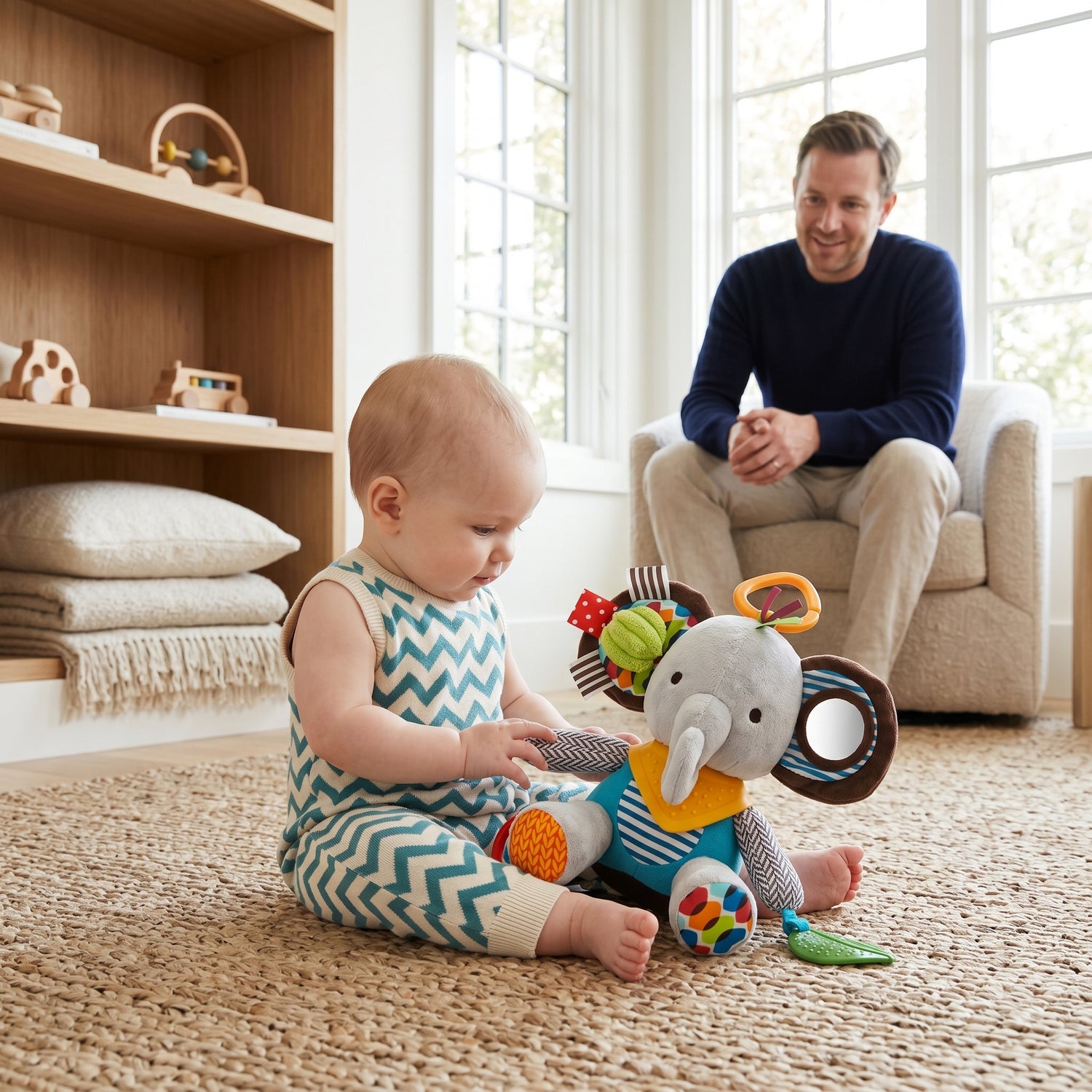 Little Manta Elephant Hanging Rattle Toy