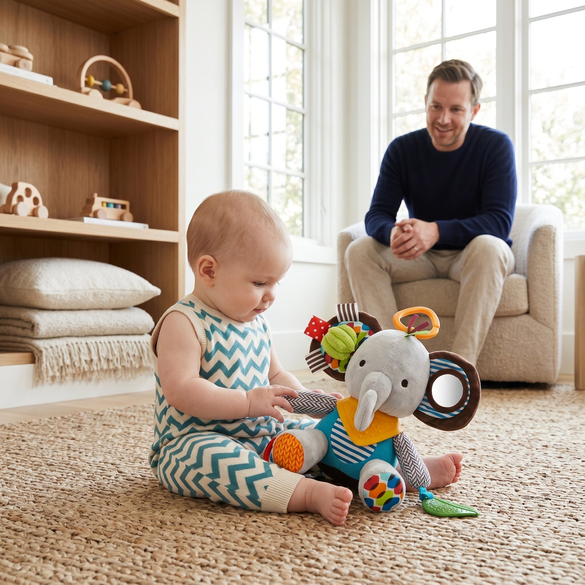 Little Manta Elephant Hanging Rattle Toy
