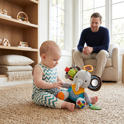 Little Manta Elephant Hanging Rattle Toy