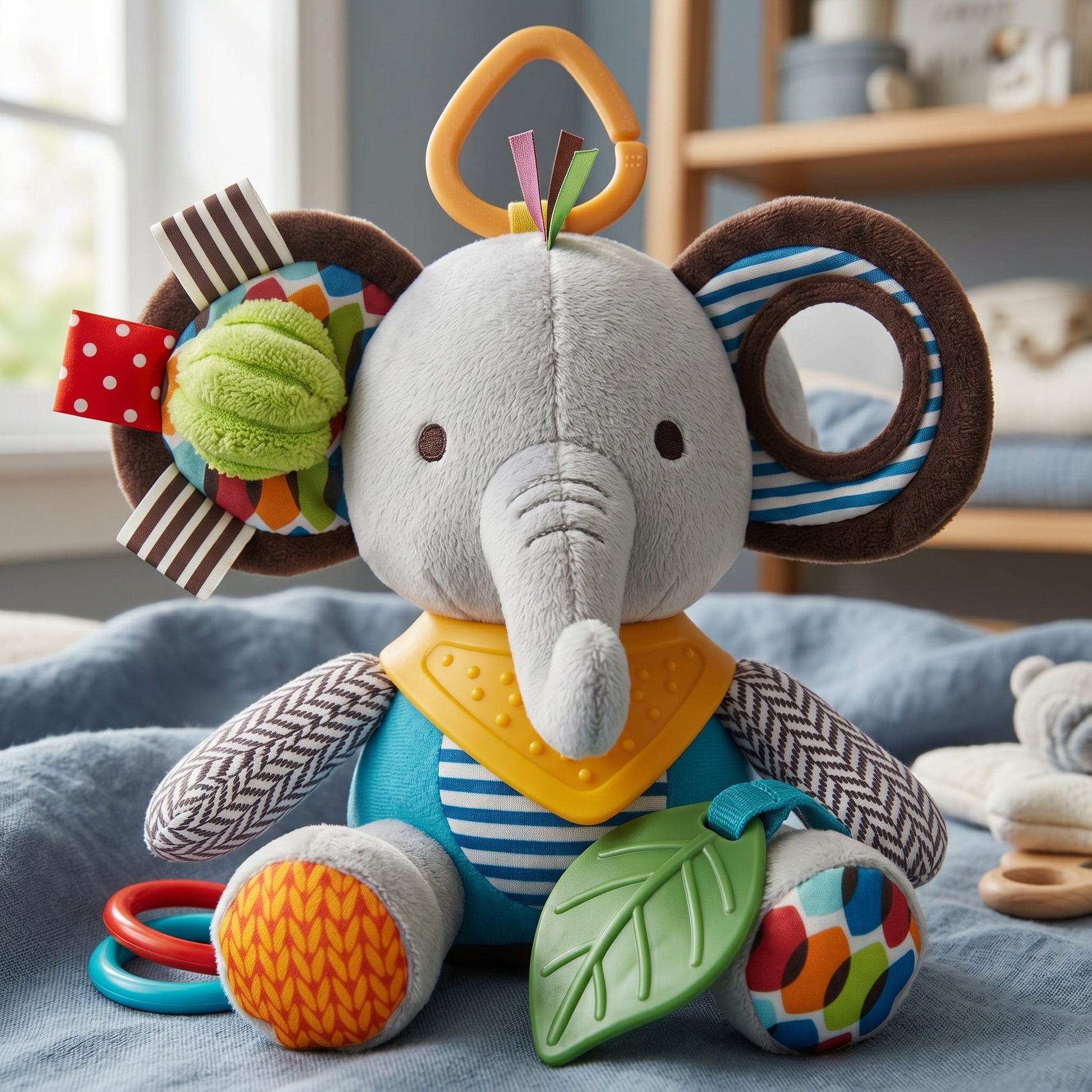 Little Manta Elephant Hanging Rattle Toy