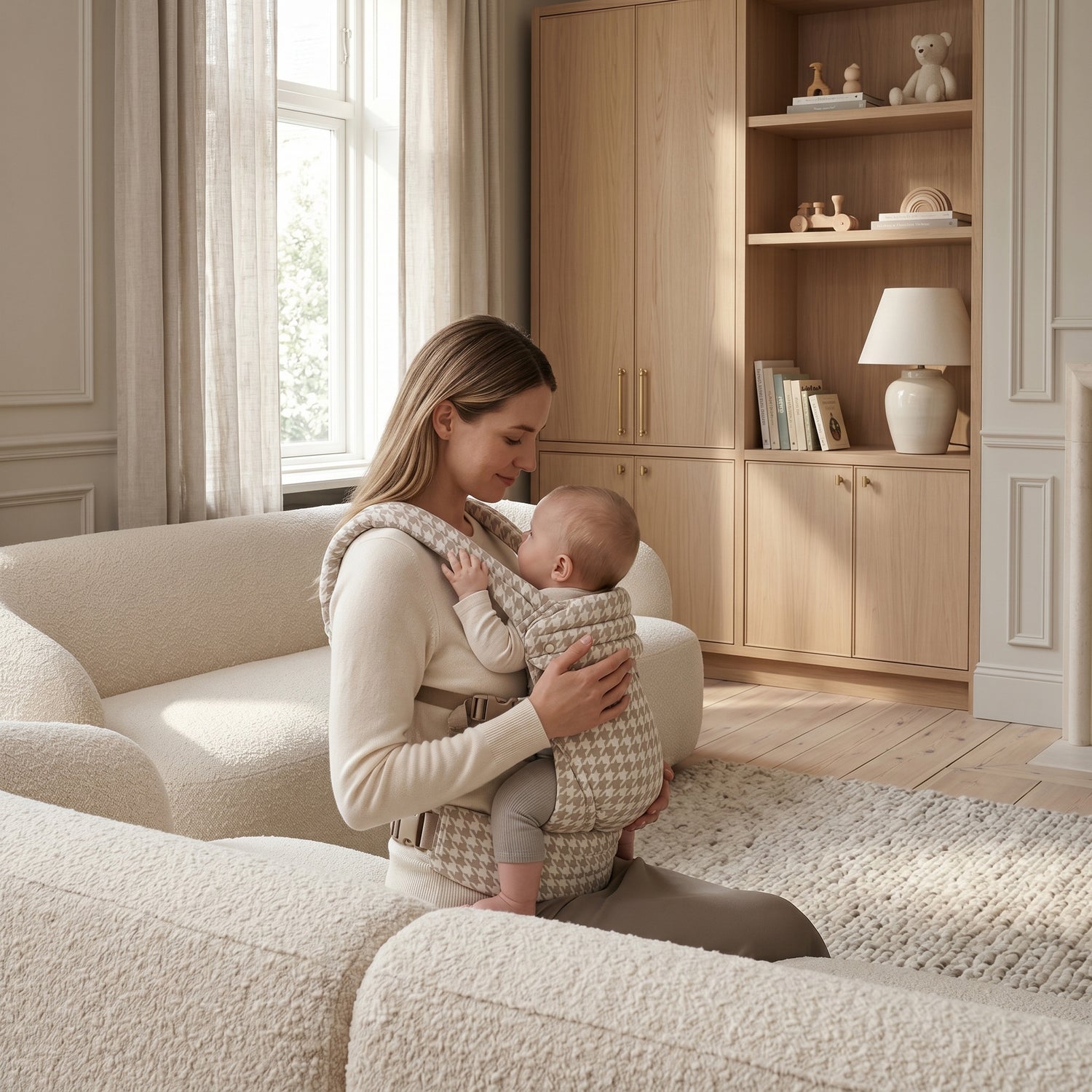 Little Manta Houndstooth Baby Carrier