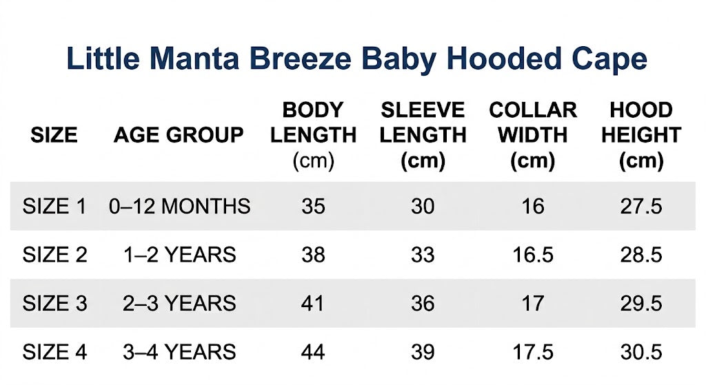 Little Manta Baby Hooded Cape