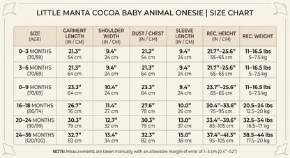Little Manta Cocoa Baby Animal Onesie