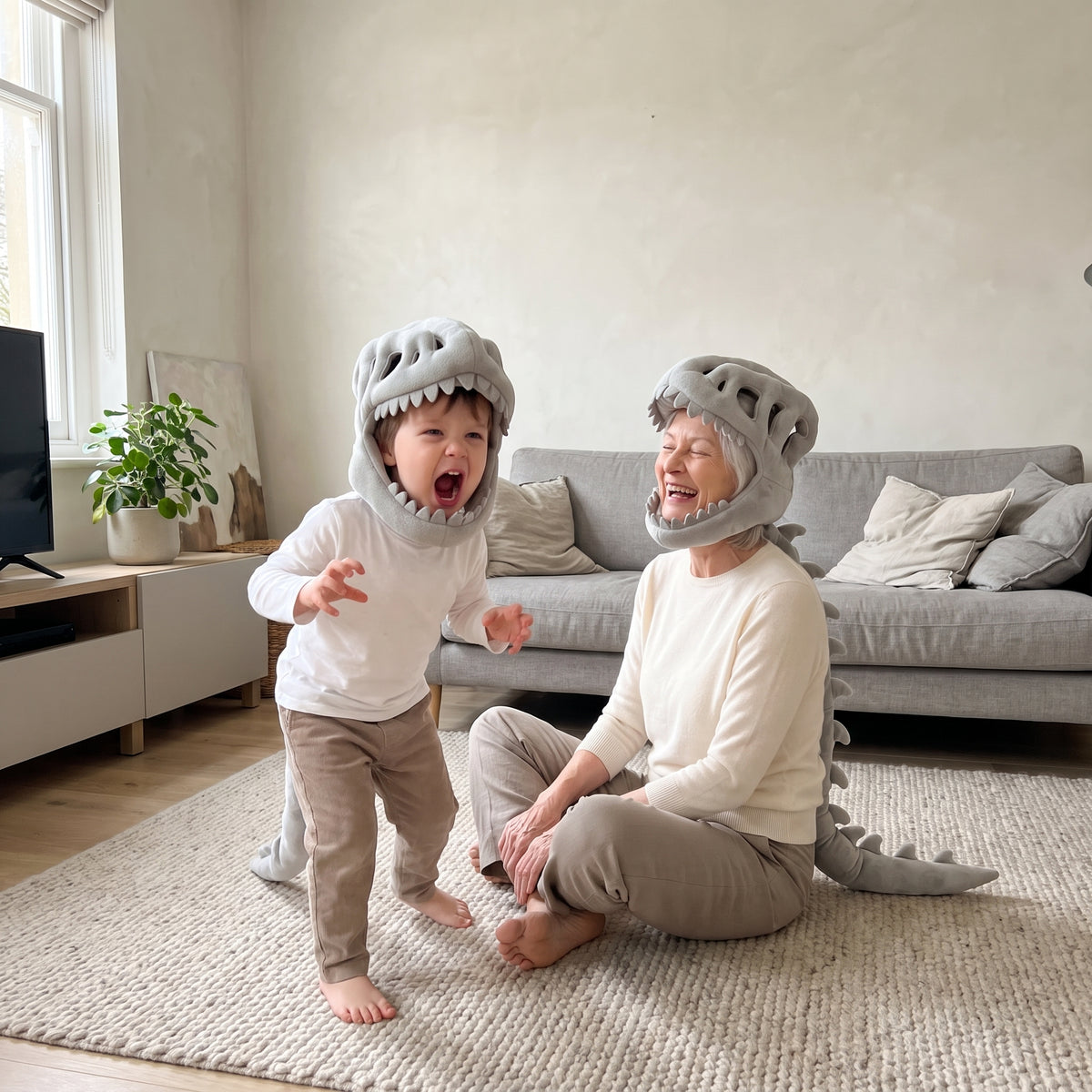 Little Manta Dino Plush Hoodie