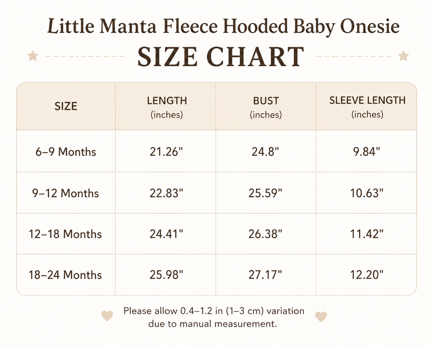Little Manta Fleece Hooded Baby Onesie