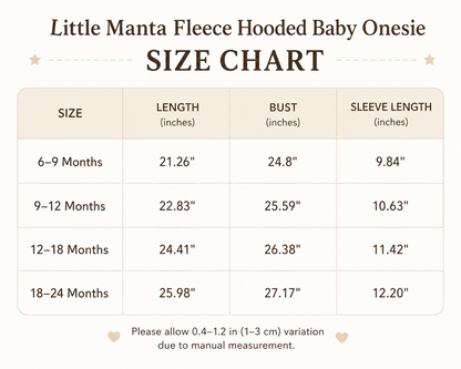 Little Manta Fleece Hooded Baby Onesie