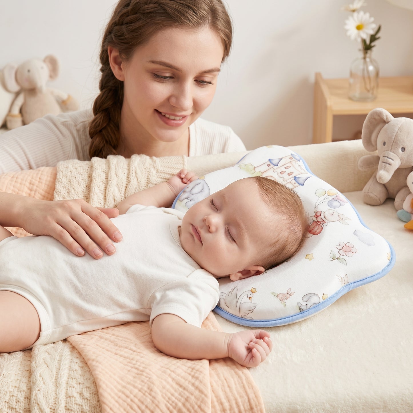 Memory Foam Baby Flat Head Pillow
