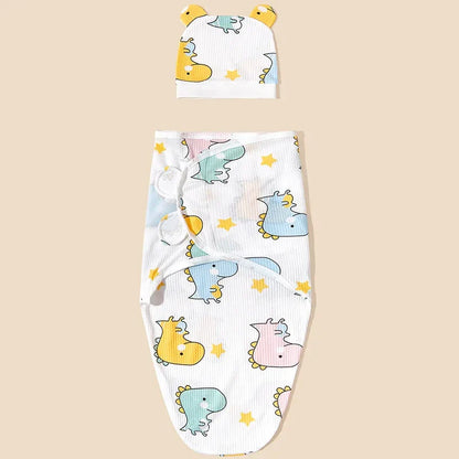 Newborn Swaddle Wrap Sleep Sack with Hat Set