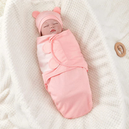 Newborn Swaddle Wrap Sleep Sack with Hat Set