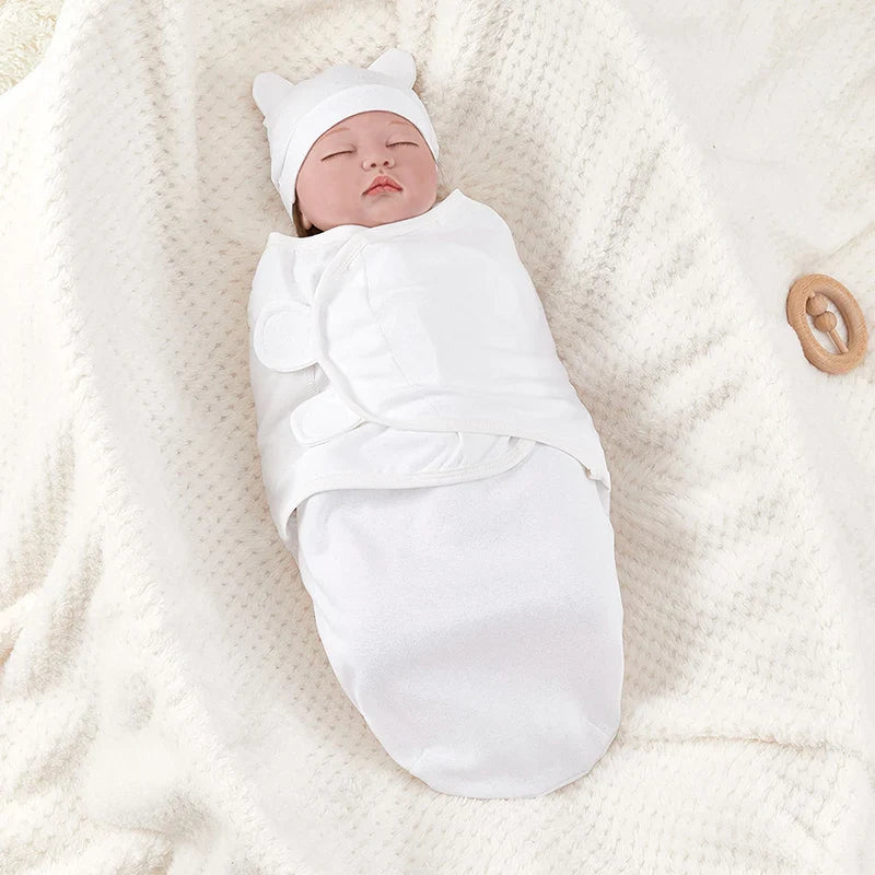 Newborn Swaddle Wrap Sleep Sack with Hat Set