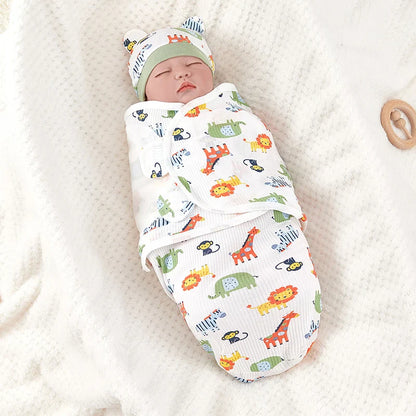 Newborn Swaddle Wrap Sleep Sack with Hat Set