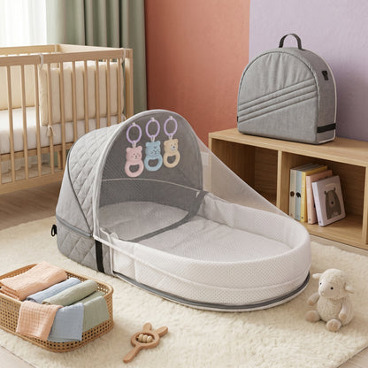 Portable Foldable Baby Bassinet with Mosquito Net